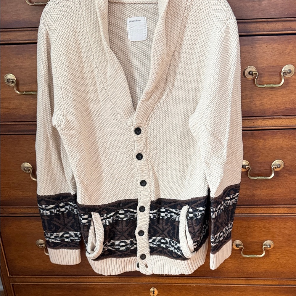 Life After Denim Men’s Beige Cowl Neck Sweater View 3